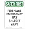 Signmission OSHA, 14" Height, Rigid Plastic, 14" x 10", Portrait, Fireplace Emergency Gas Shutoff Valve OS-SF-P-1014-V-11118 - alternate 1